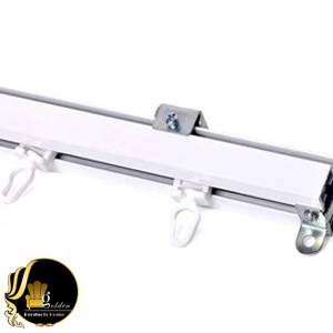 ریل پرده برقی مینیمال سفید با طراحی باریک و مدرن